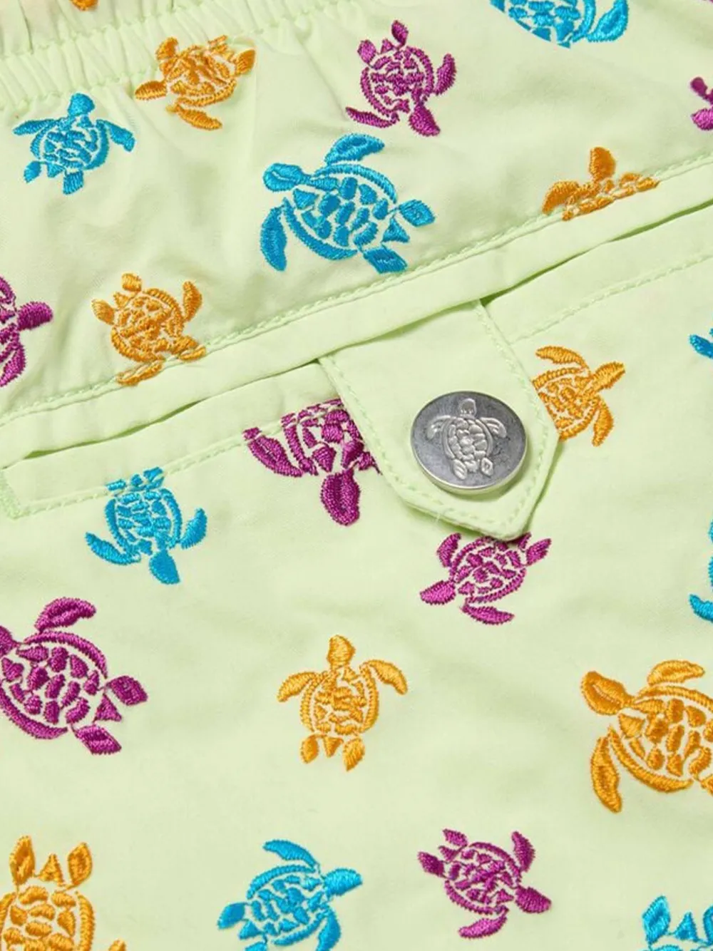 Vilebrequin Shorts met geborduurde schildpad Groen