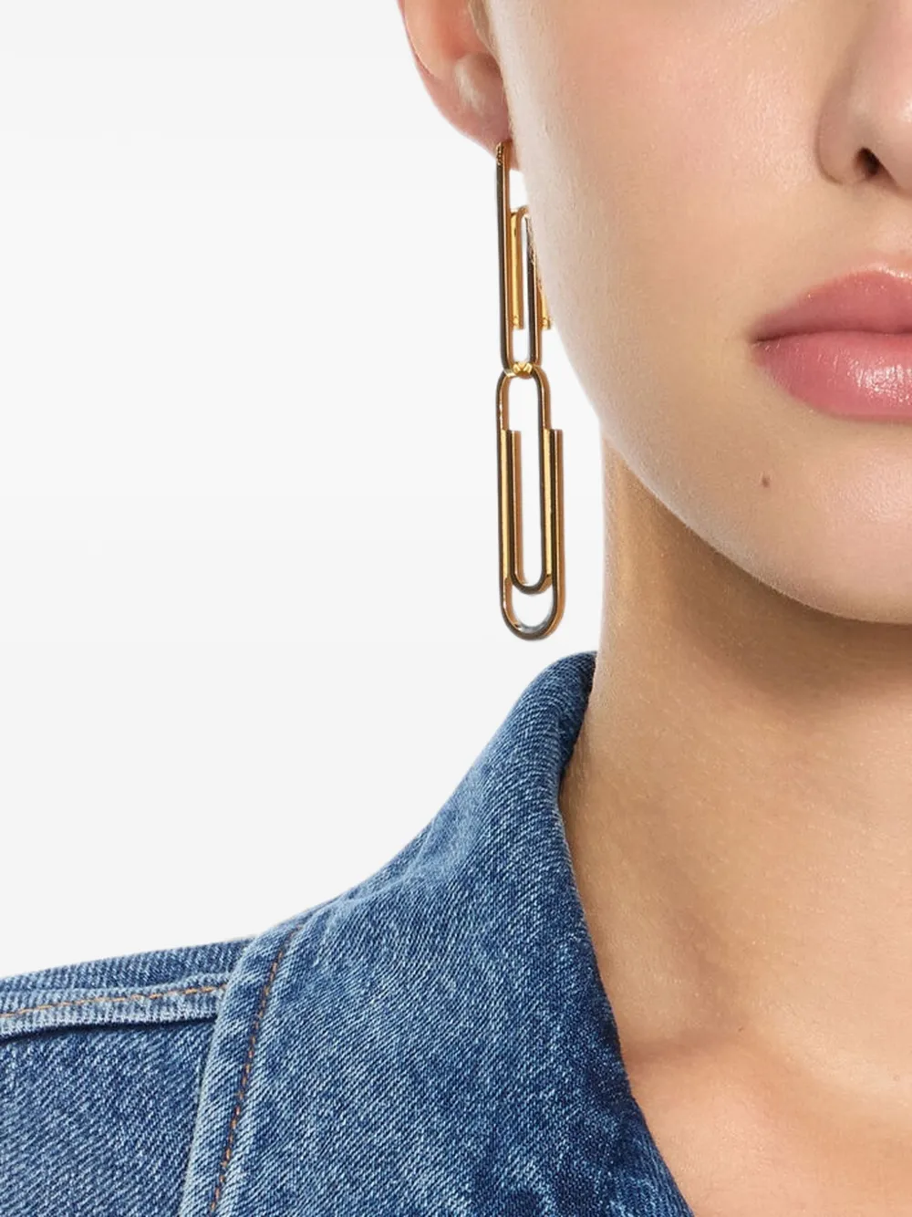 Off-White Paperclip drop earrings - Gold