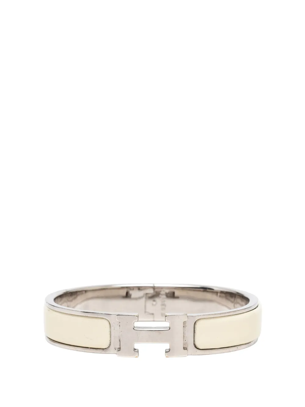 Hermès Pre-Owned Bracciale Narrow Enamel Clic Clac H Bracelet PM 1990-2010 - Bianco