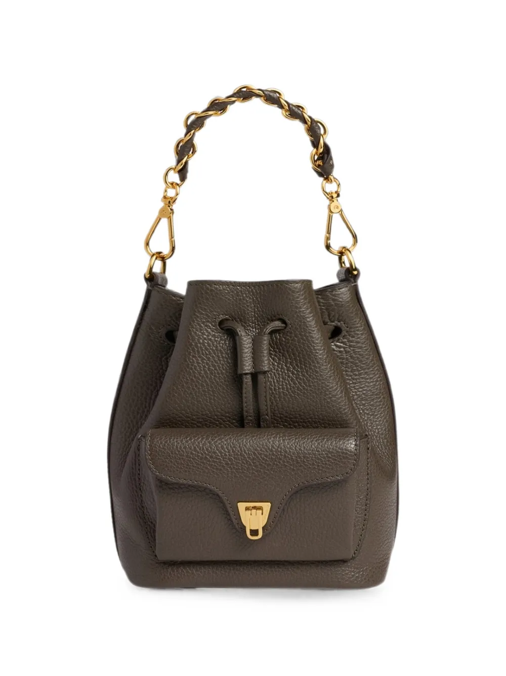 Coccinelle Beat Generation grained leather bucket bag - Braun