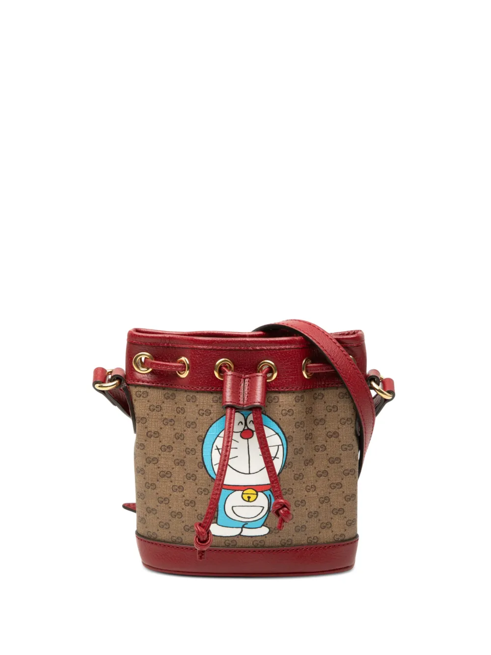 Gucci Pre-Owned Borsa a secchiello Doraemon micro in tela GG Supreme 2016-2026 - Toni neutri