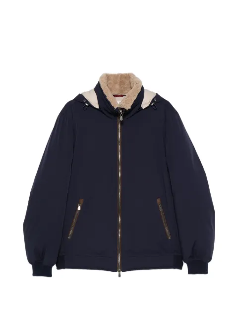 Brunello Cucinelli shearling-collar hooded jacket