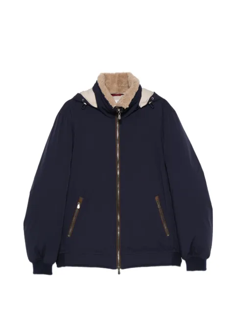 Brunello Cucinelli shearling-collar hooded jacket