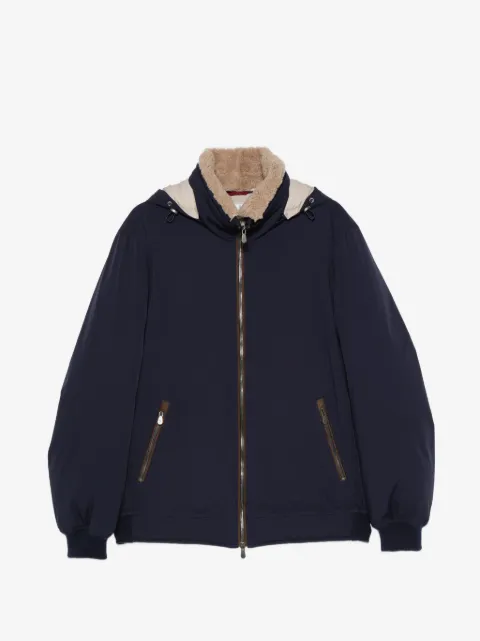 Brunello Cucinelli chamarra con cuello texturizado y capucha