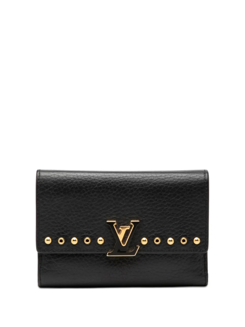 Louis Vuitton Pre-Owned 2017 Studded Taurillon Capucines Compact Wallet small wallets - Black