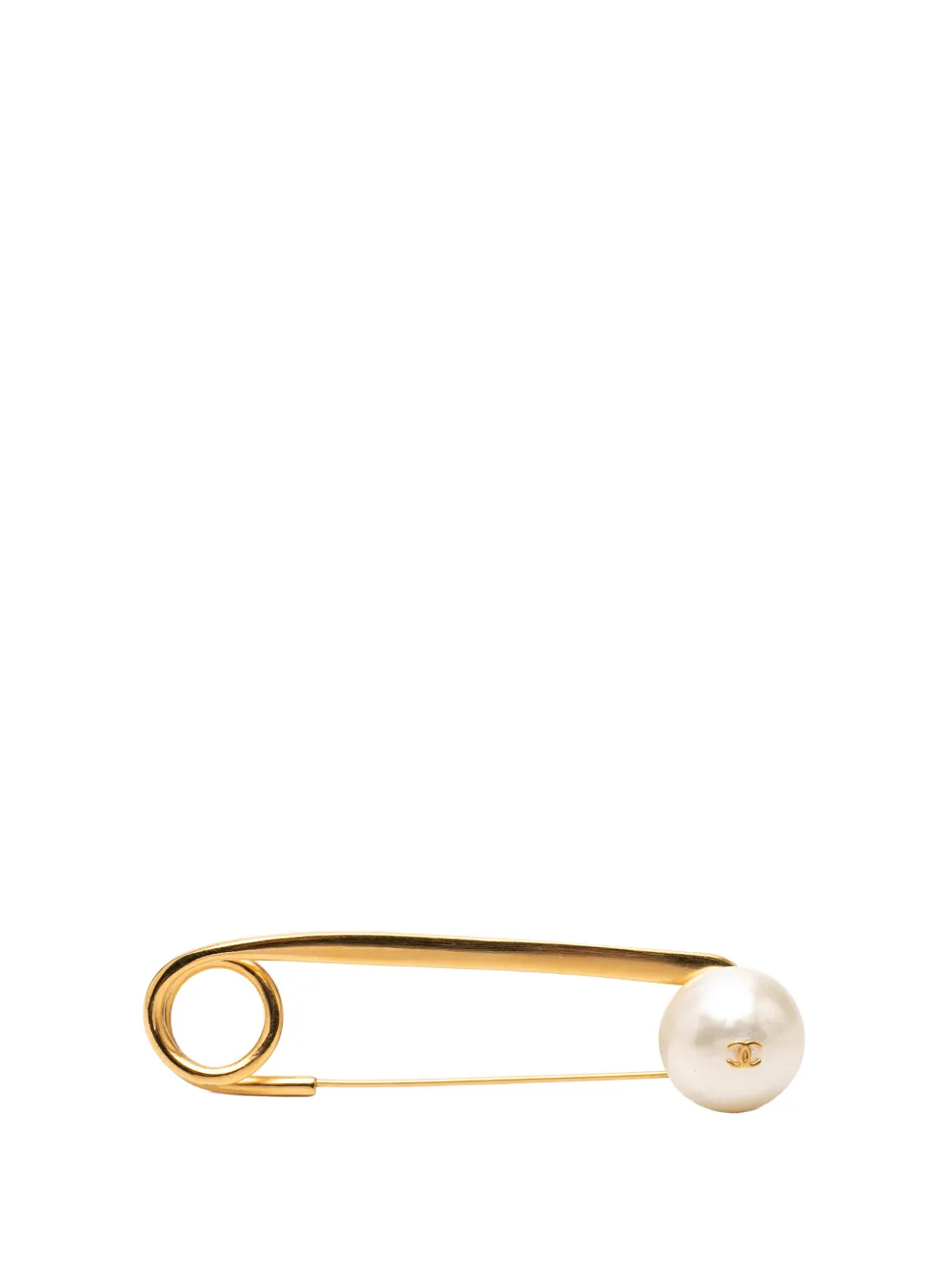 CHANEL Pre-Owned Spilla con finte perle CC 1997 - Oro