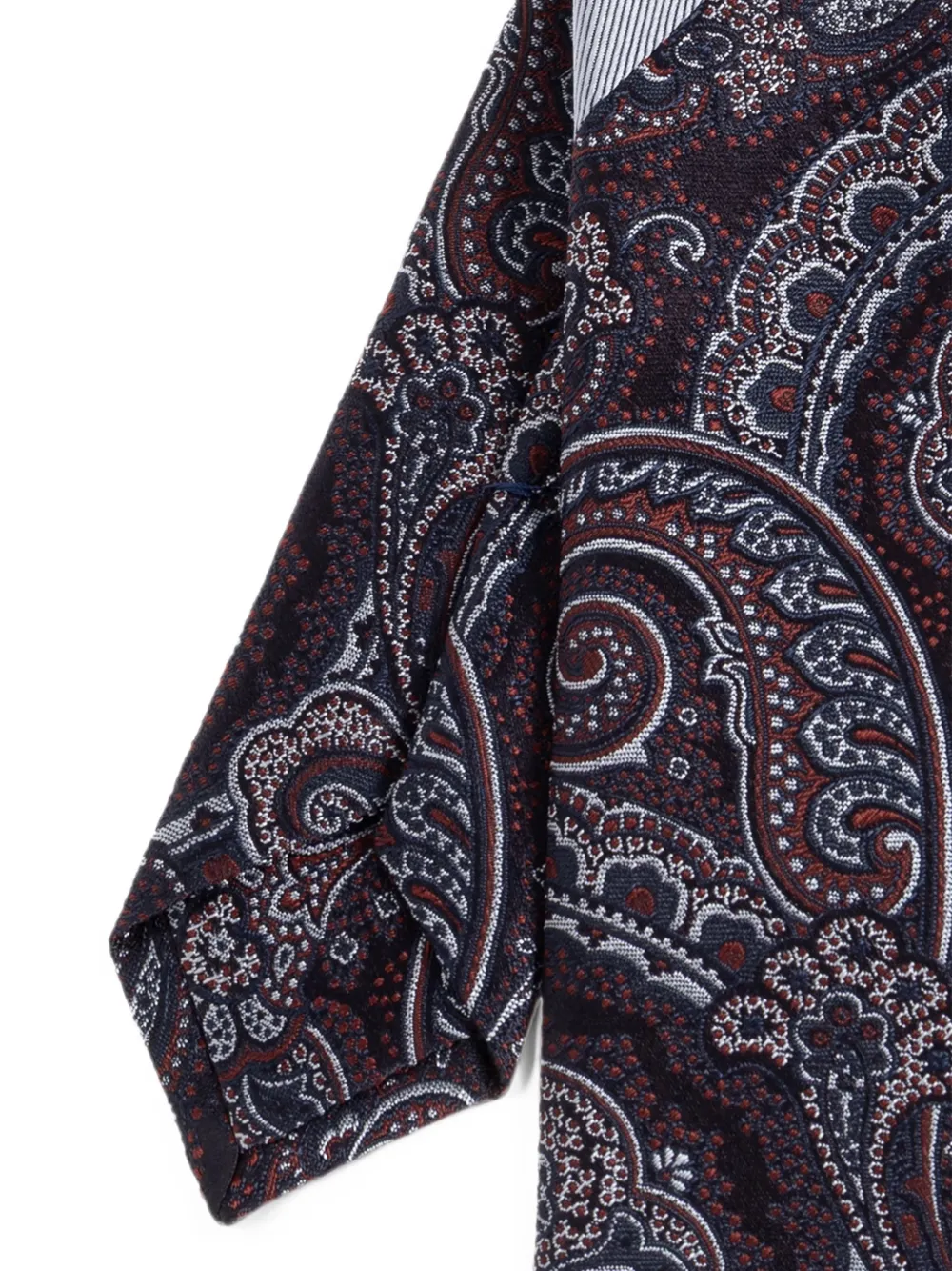 ETRO Gestreepte stropdas met paisley-print Bruin