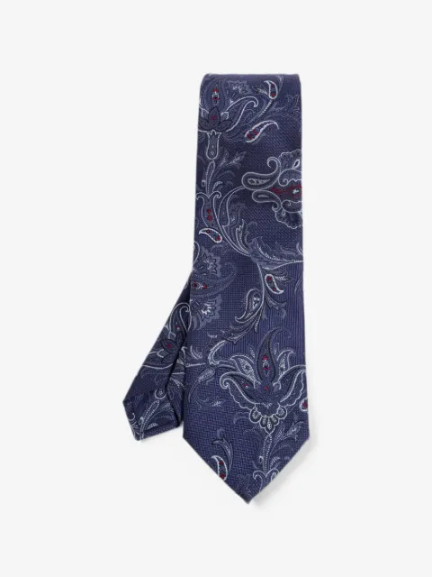 ETRO corbata de seda con motivo de cachemira