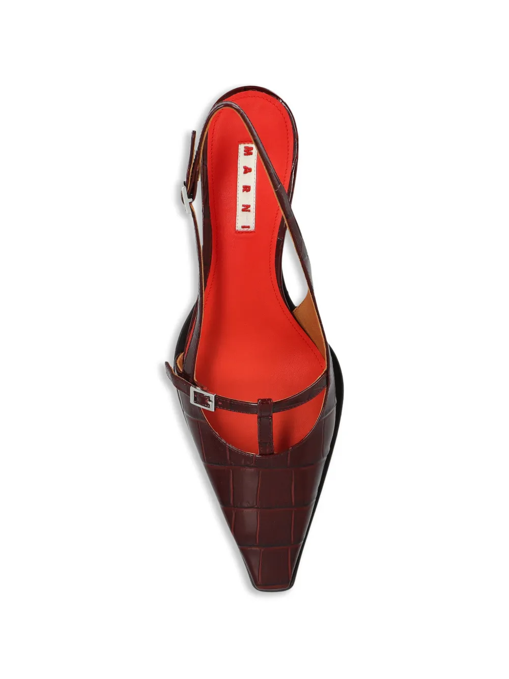 Marni Katty croc-effect leather pumps Rood