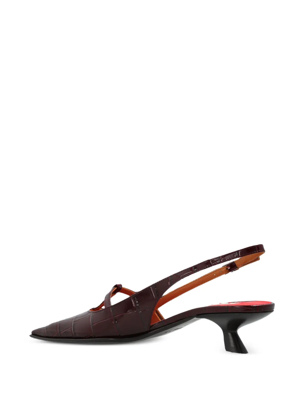 Marni Katty croc-effect leather pumps Rood