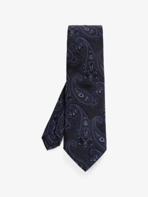 ETRO corbata de seda con estampado de cachemira