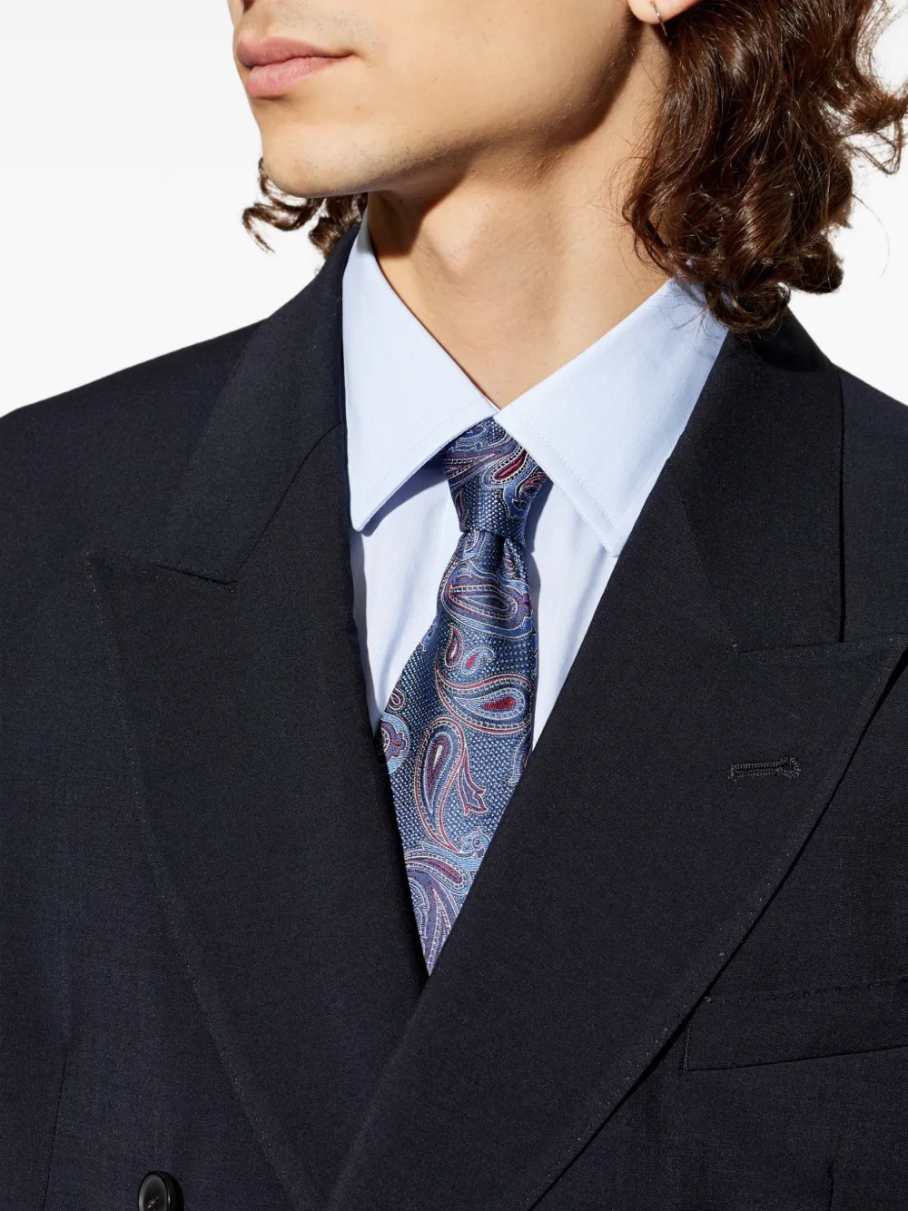 ETRO Zijden stropdas met paisley-print Blauw