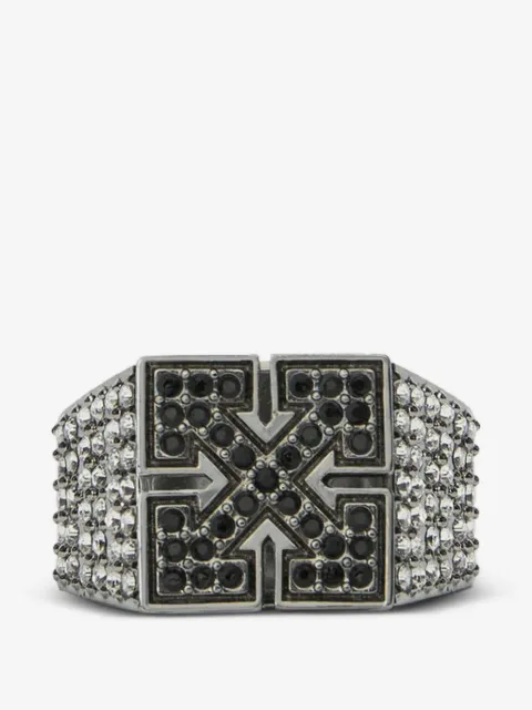 Off-White anillo Arrow con detalles de strass