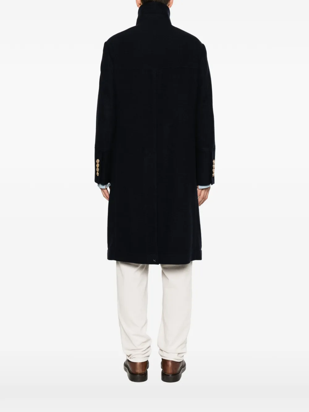 Brunello Cucinelli Jas met dubbele rij knopen en wapenschild Blauw