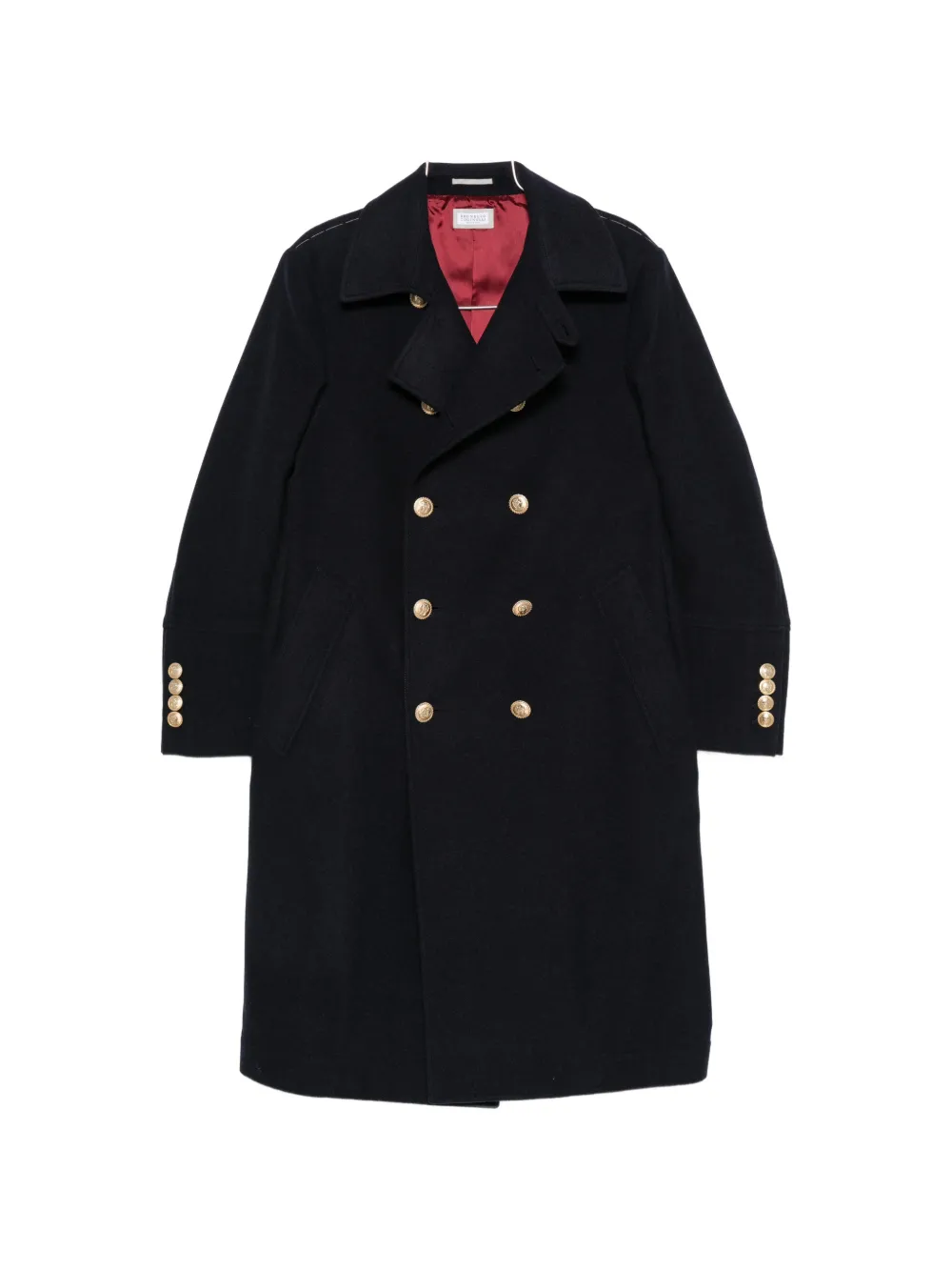 Brunello Cucinelli double-breasted crest-button coat - Blu