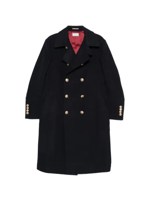 Brunello Cucinelli double-breasted crest-button coat