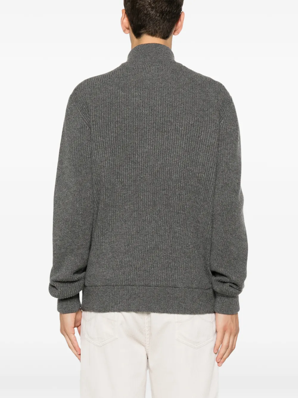 Brunello Cucinelli Geribbeld jack met suède vlak Grijs