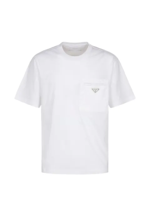 Prada logo-plaque chest-pocket T-shirt