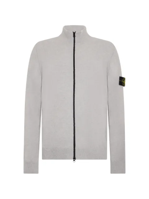 Stone Island logo-patch zip-up sweater