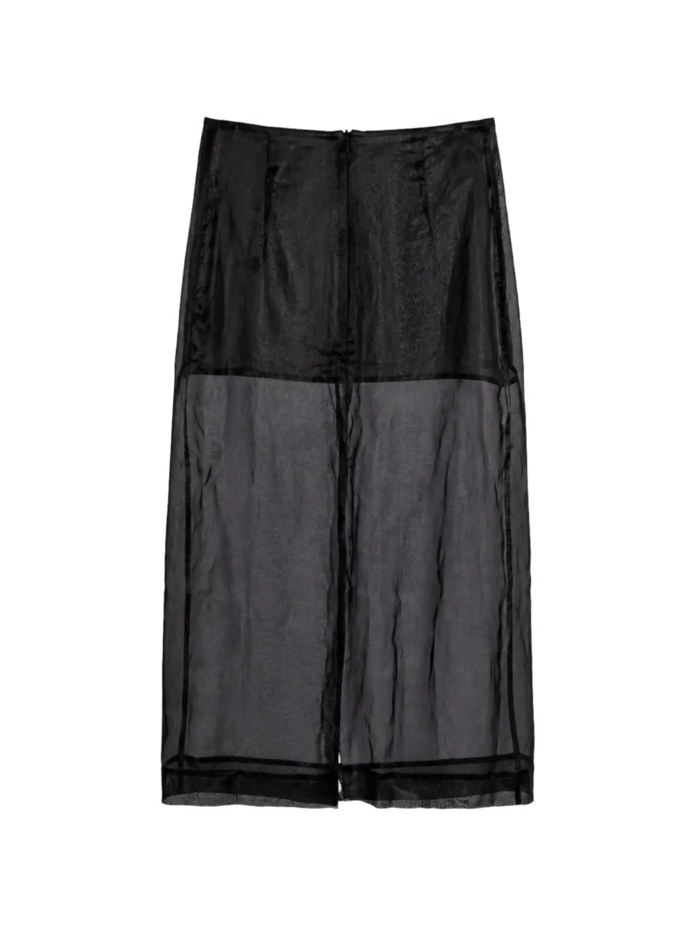 The Frankie Shop Peri midi-rok met doorzichtige vlakken Zwart
