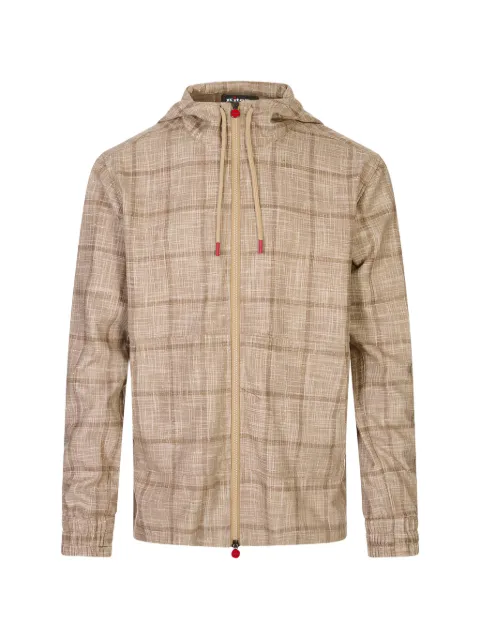 Kiton check zip-up jacket