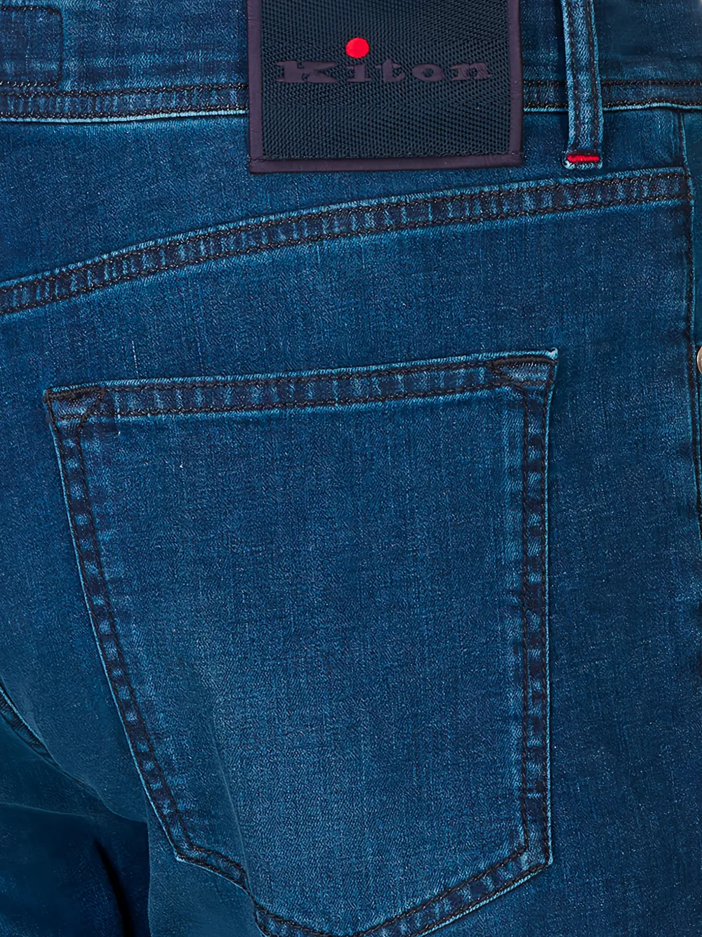Kiton Jeans met logopatch Blauw