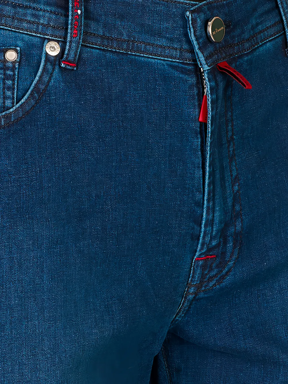 Kiton Jeans met logopatch Blauw