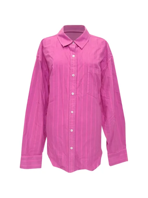 Pre-Owned Alexander Wang Frayed-edge vertical-stripe shirt