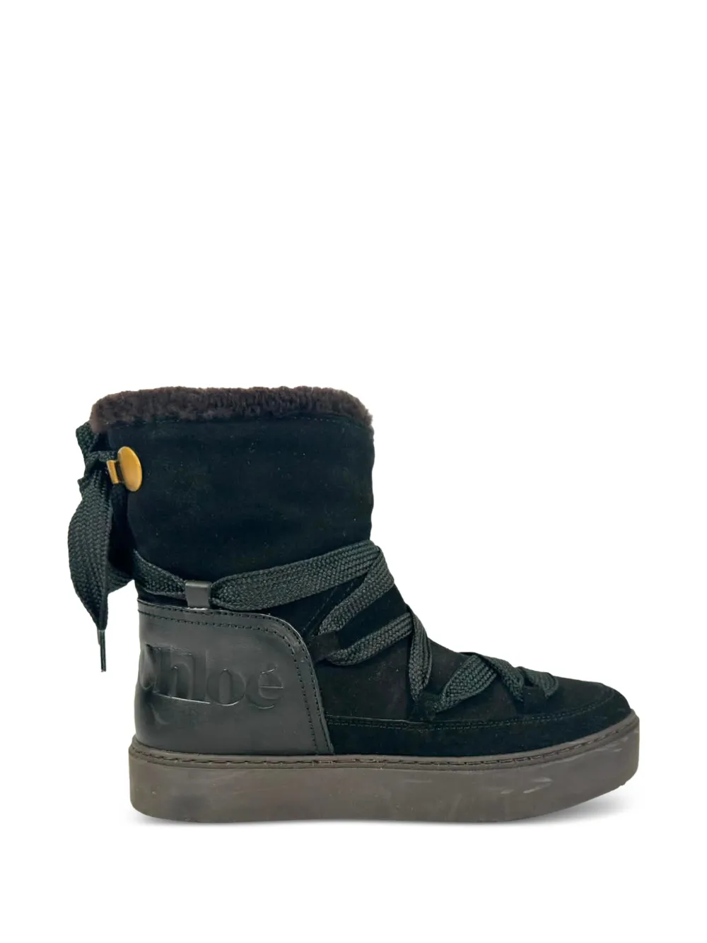 See By Chloé Vintage Charlee shearling-lined snow boots - Schwarz