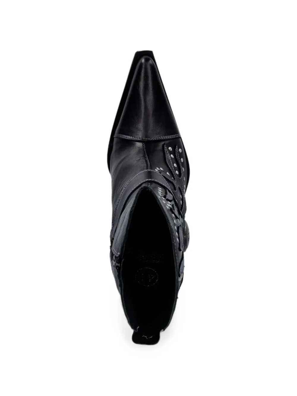 NEW ROCK skull-plaque flame-appliqué boots Zwart