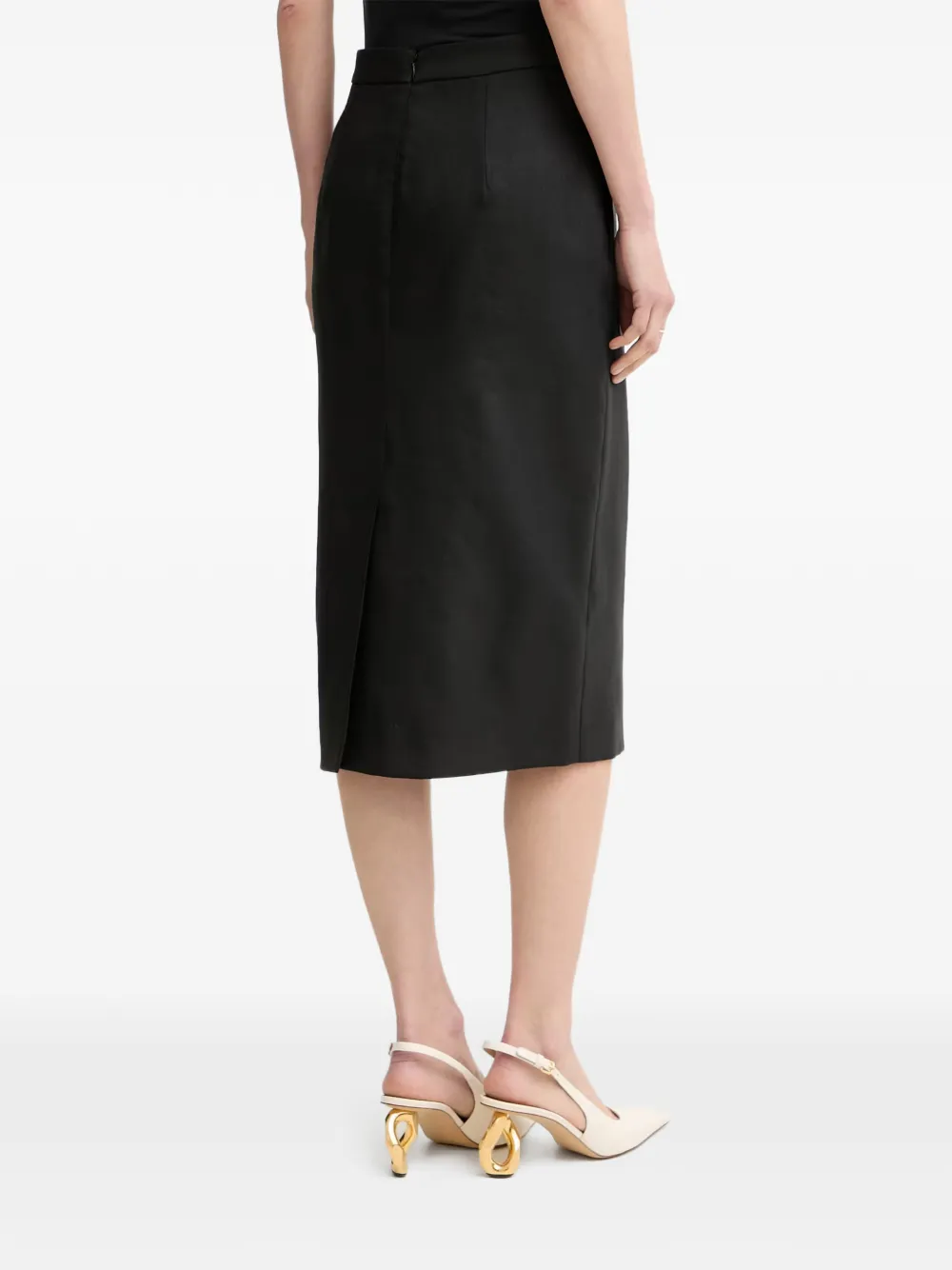 LUISA SPAGNOLI Timida midi-kokerrok met split aan de achterkant Zwart