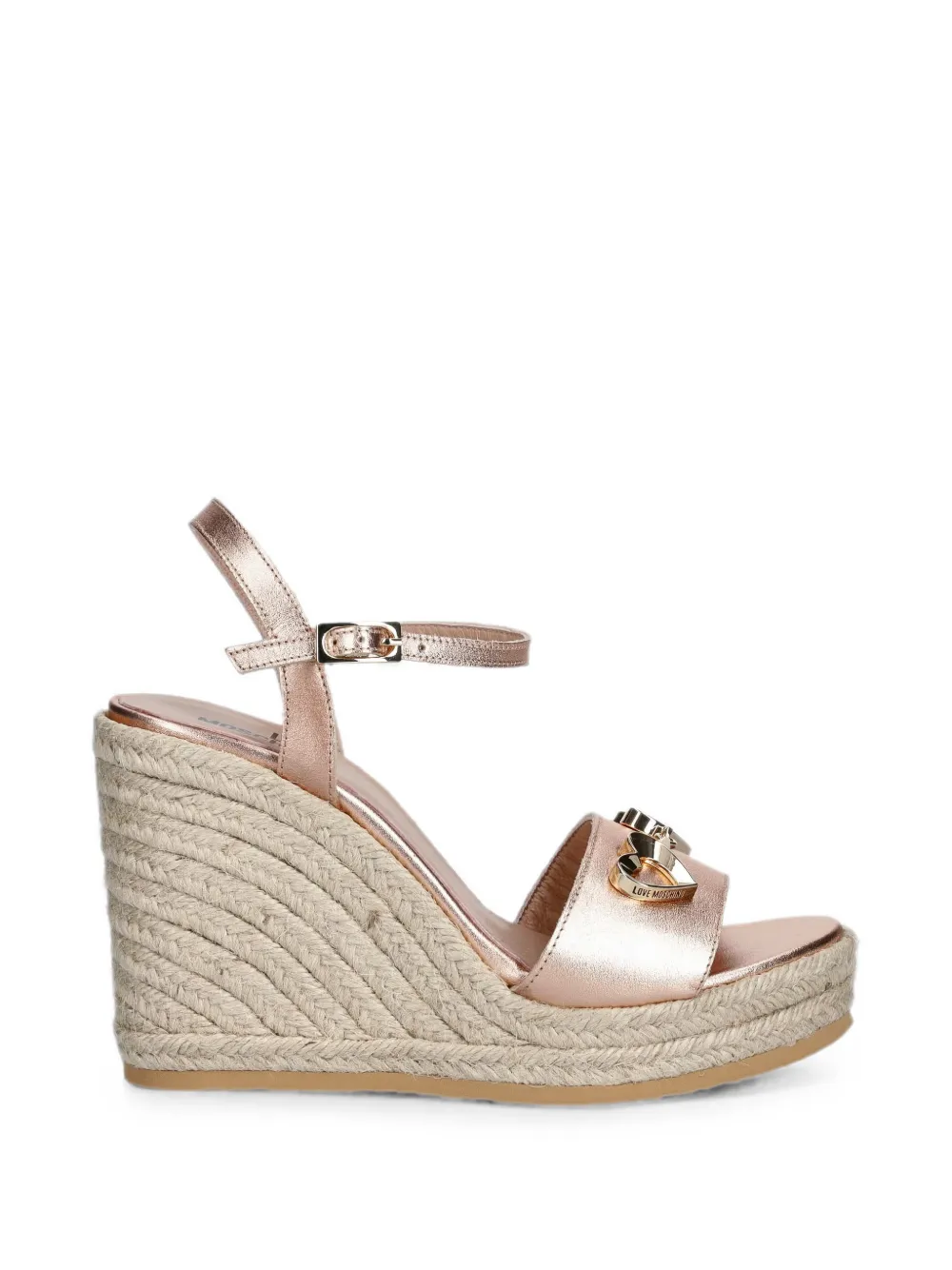 Love Moschino heart-plaque wedge espadrilles - Rosa