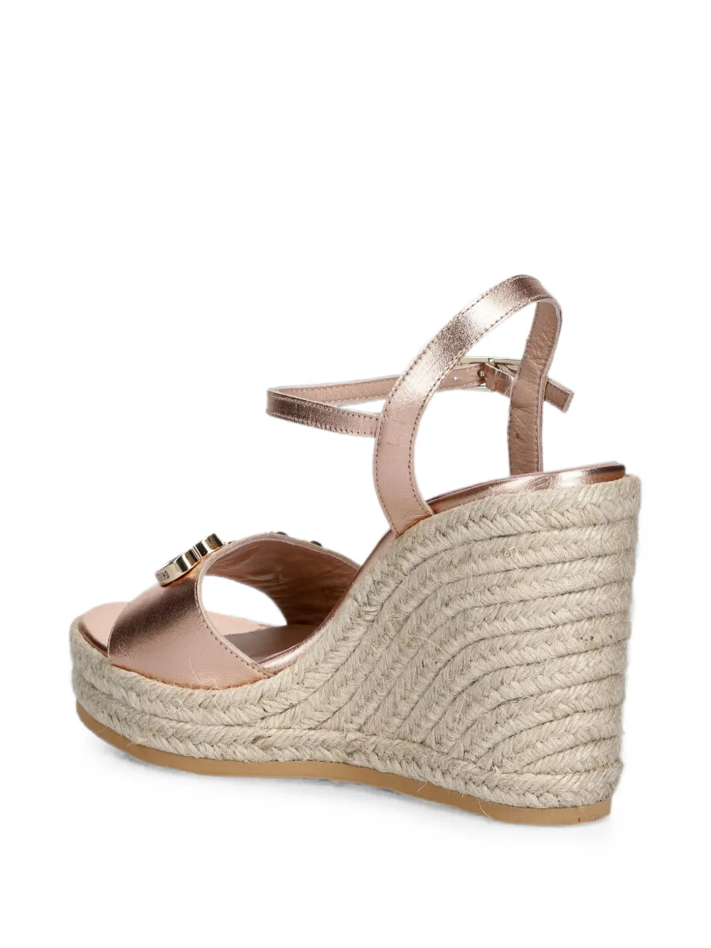 Love Moschino Espadrilles met sleehak en hartplakkaat Roze