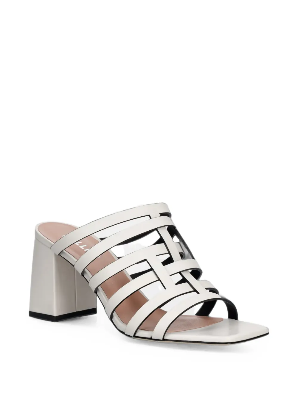 Pollini block-heel leather sandals Wit
