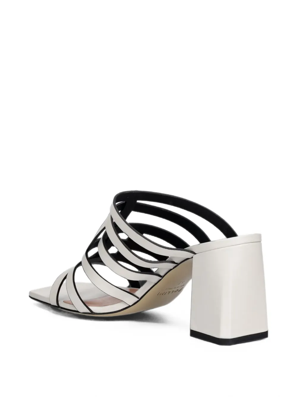 Pollini block-heel leather sandals Wit