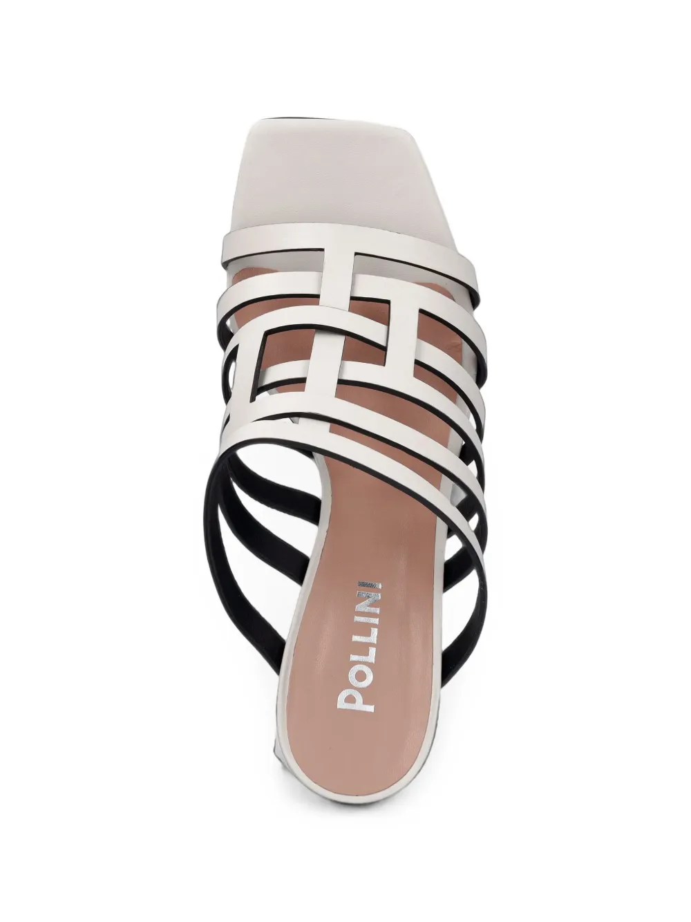 Pollini block-heel leather sandals Wit