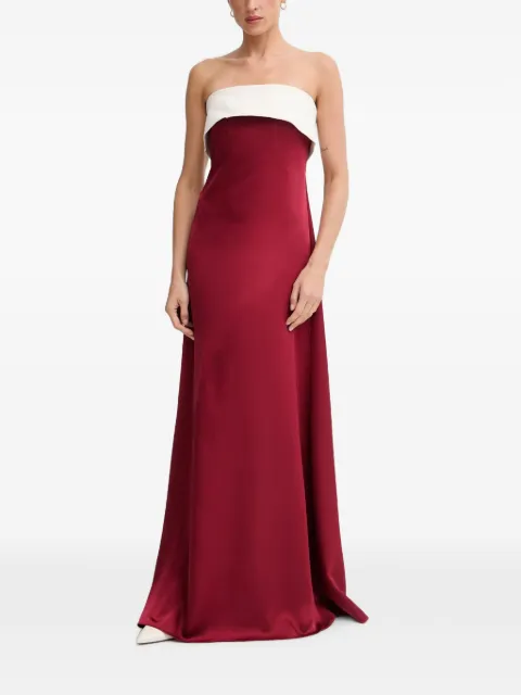Pedro Del Hierro vestido largo palabra de honor de dos tonos