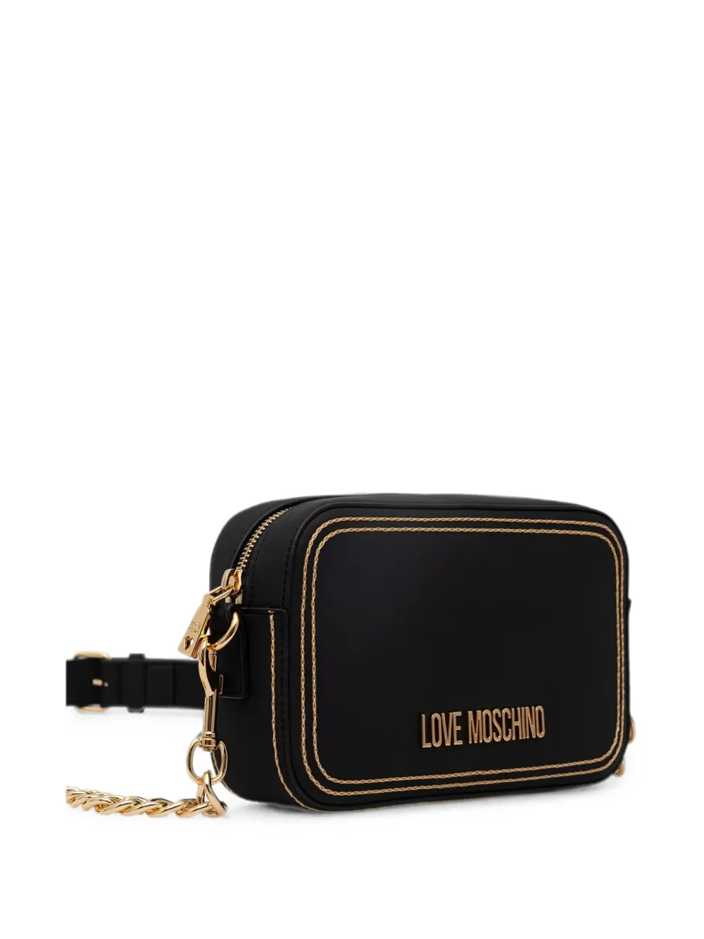 Love Moschino Crossbodytas met contrasterend stiksel en logo Zwart