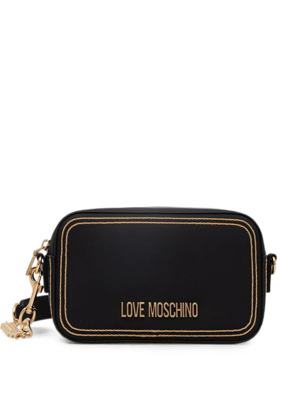 Love Moschino logo-lettering contrast-stitch crossbody bag - Nero