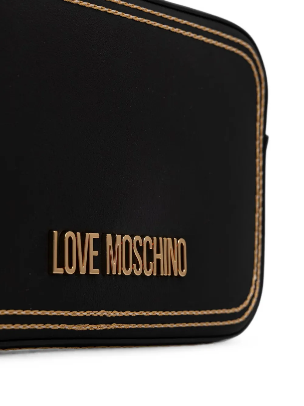 Love Moschino Crossbodytas met contrasterend stiksel en logo Zwart