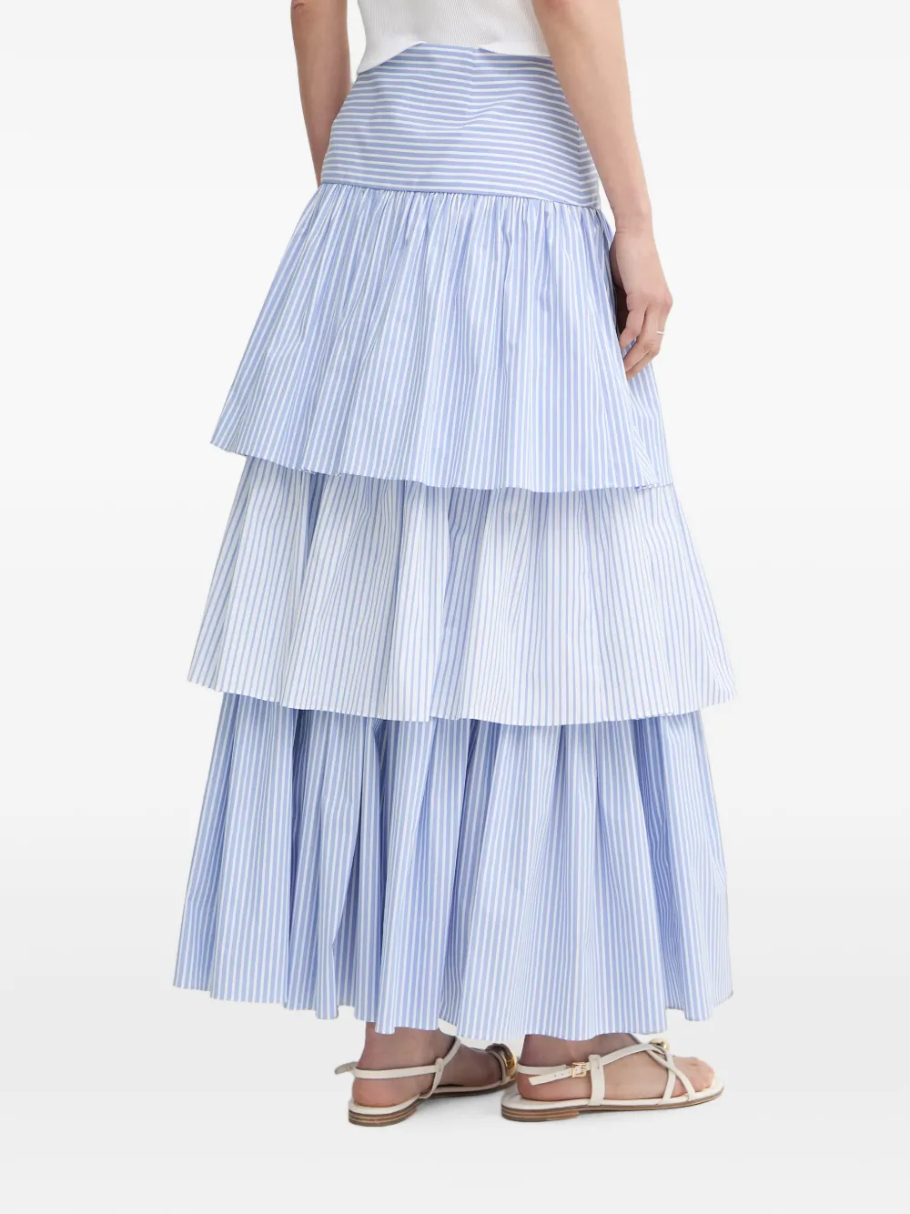 LUISA SPAGNOLI Traguardo gestreepte gelaagde maxi-rok Blauw