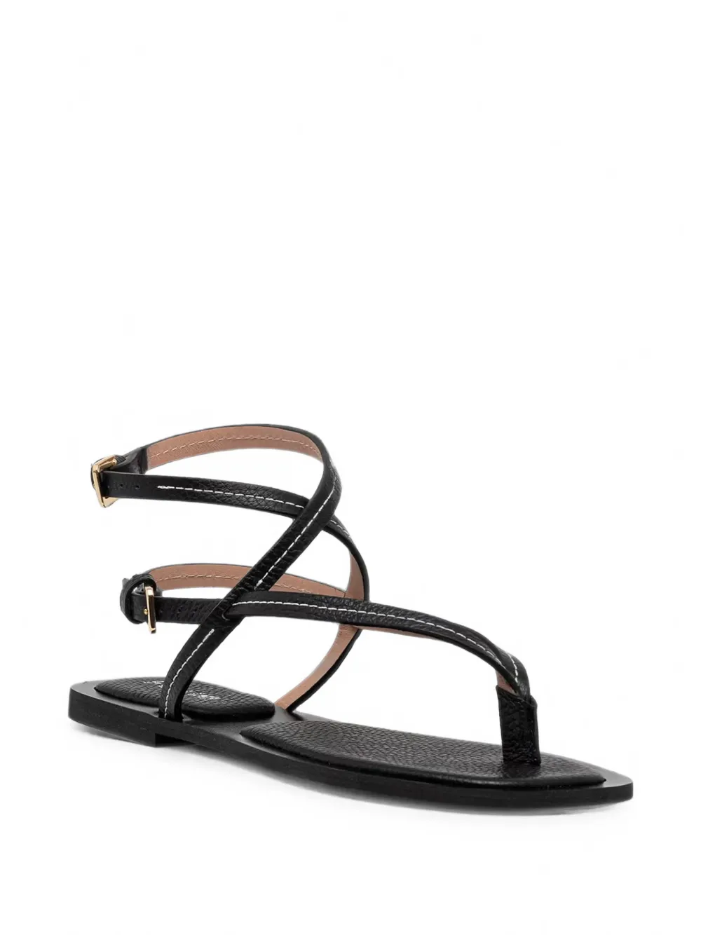 Pollini Capri leather sandals Zwart