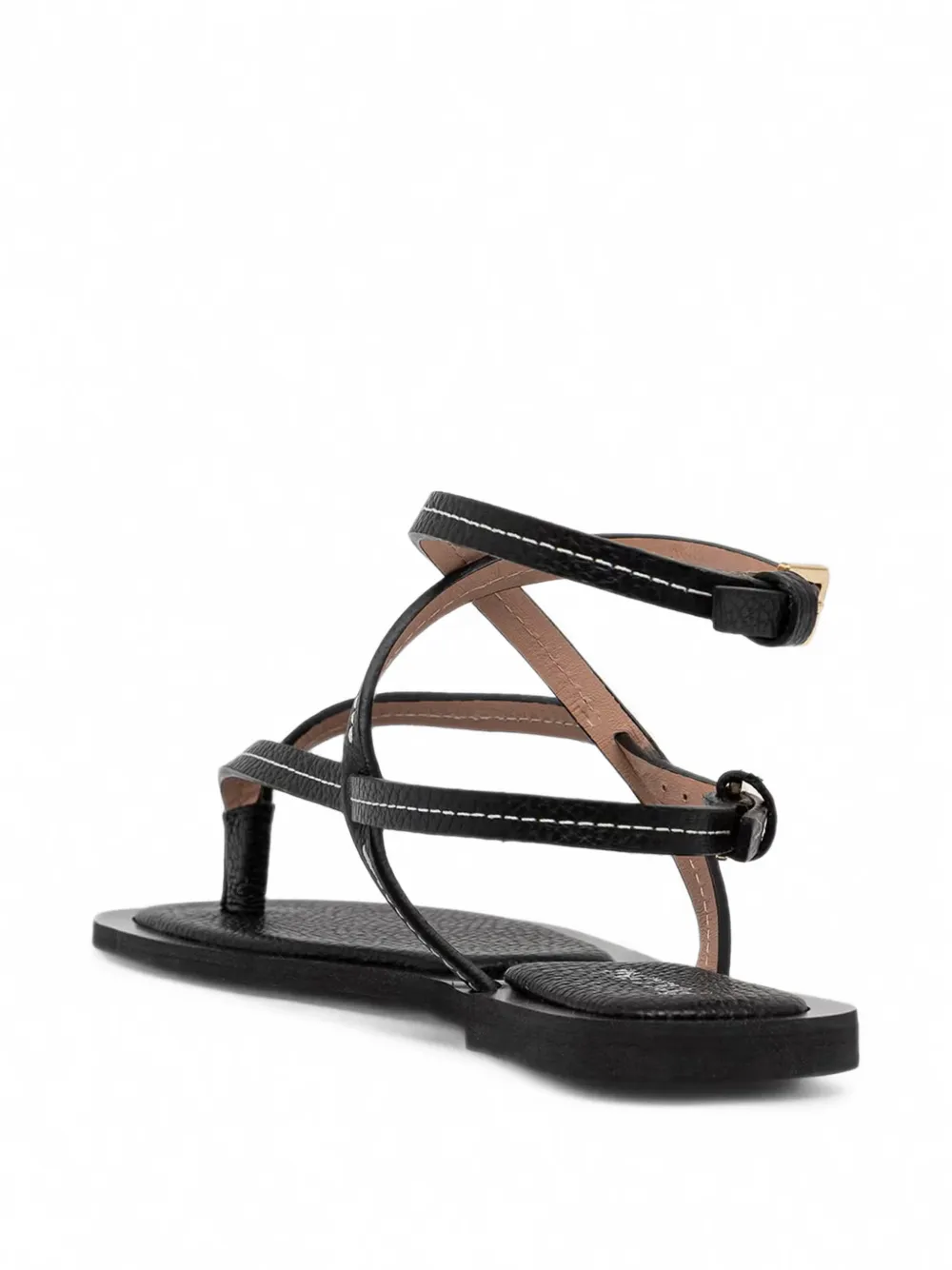 Pollini Capri leather sandals Zwart