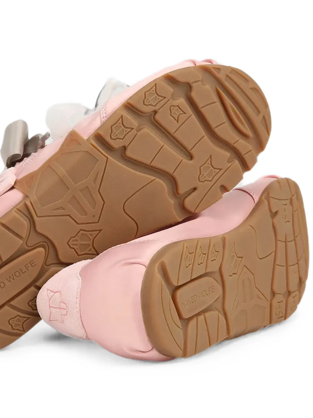 NAKED WOLFE bow-embellished satin sneakers Roze