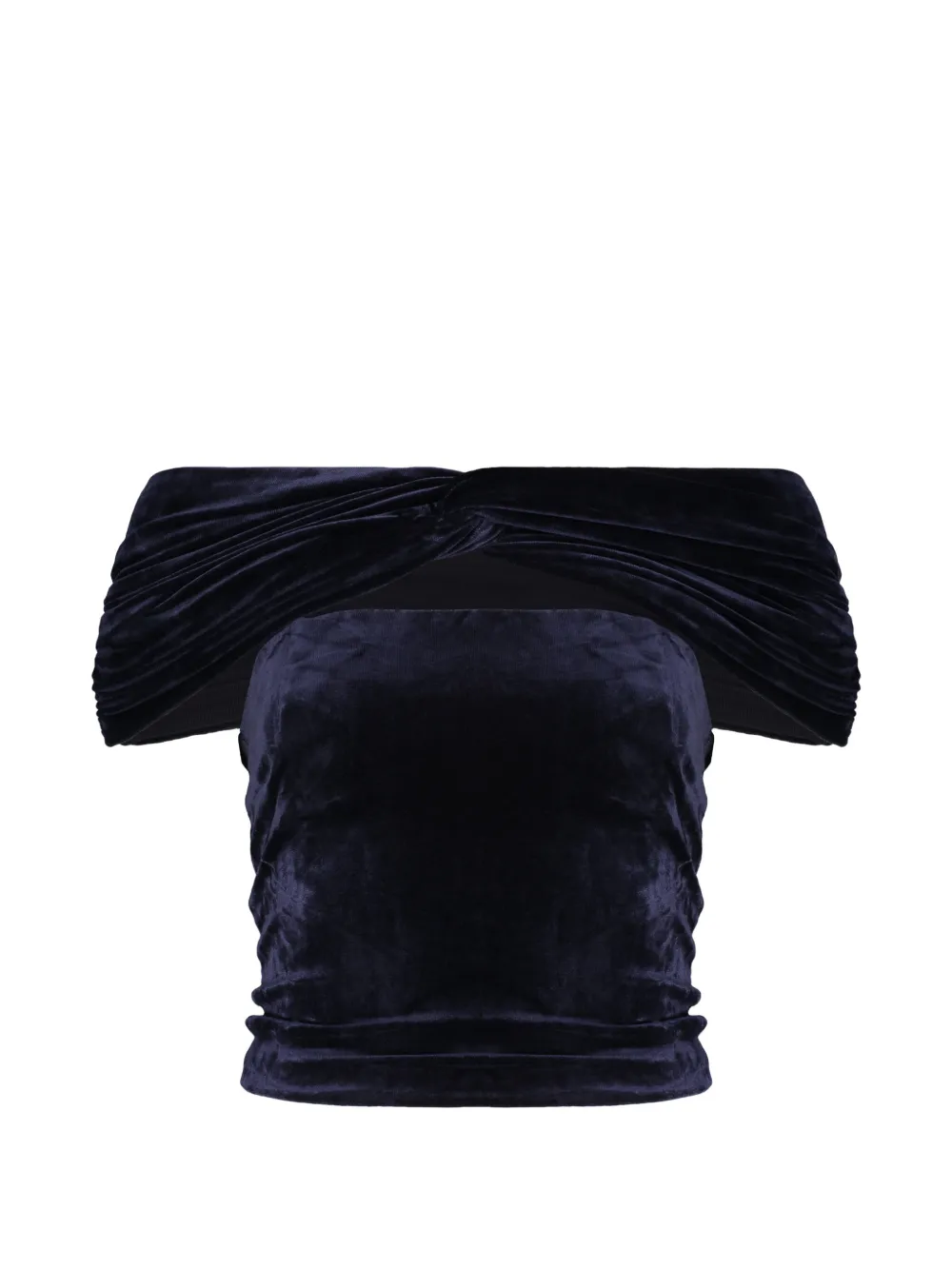Alberta Ferretti off-shoulder draped top - Blue
