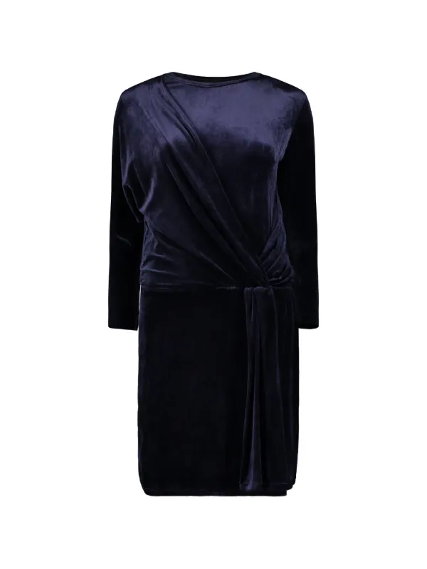 Alberta Ferretti Draped long-sleeve Mini Dress | Blue