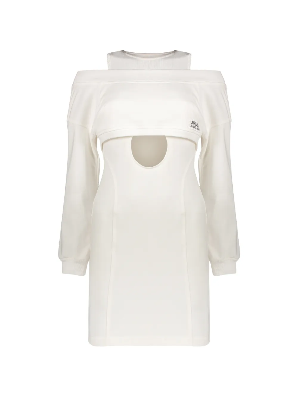 Alberta Ferretti cut-out layered mini dress - Toni neutri