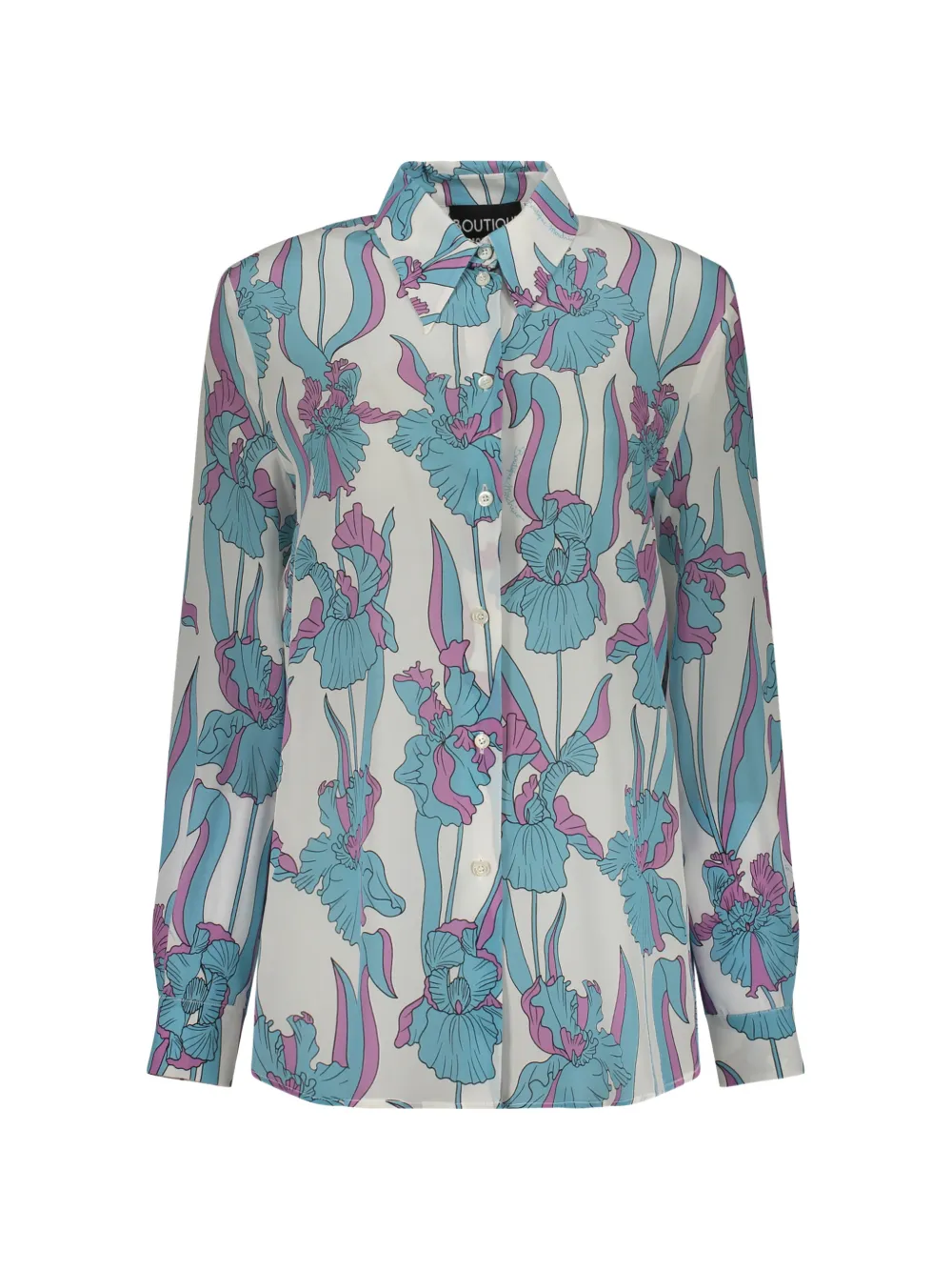 Boutique Moschino floral-print silk shirt - Weiß