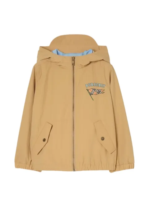Burberry Kids logo-embroidered hooded jacket