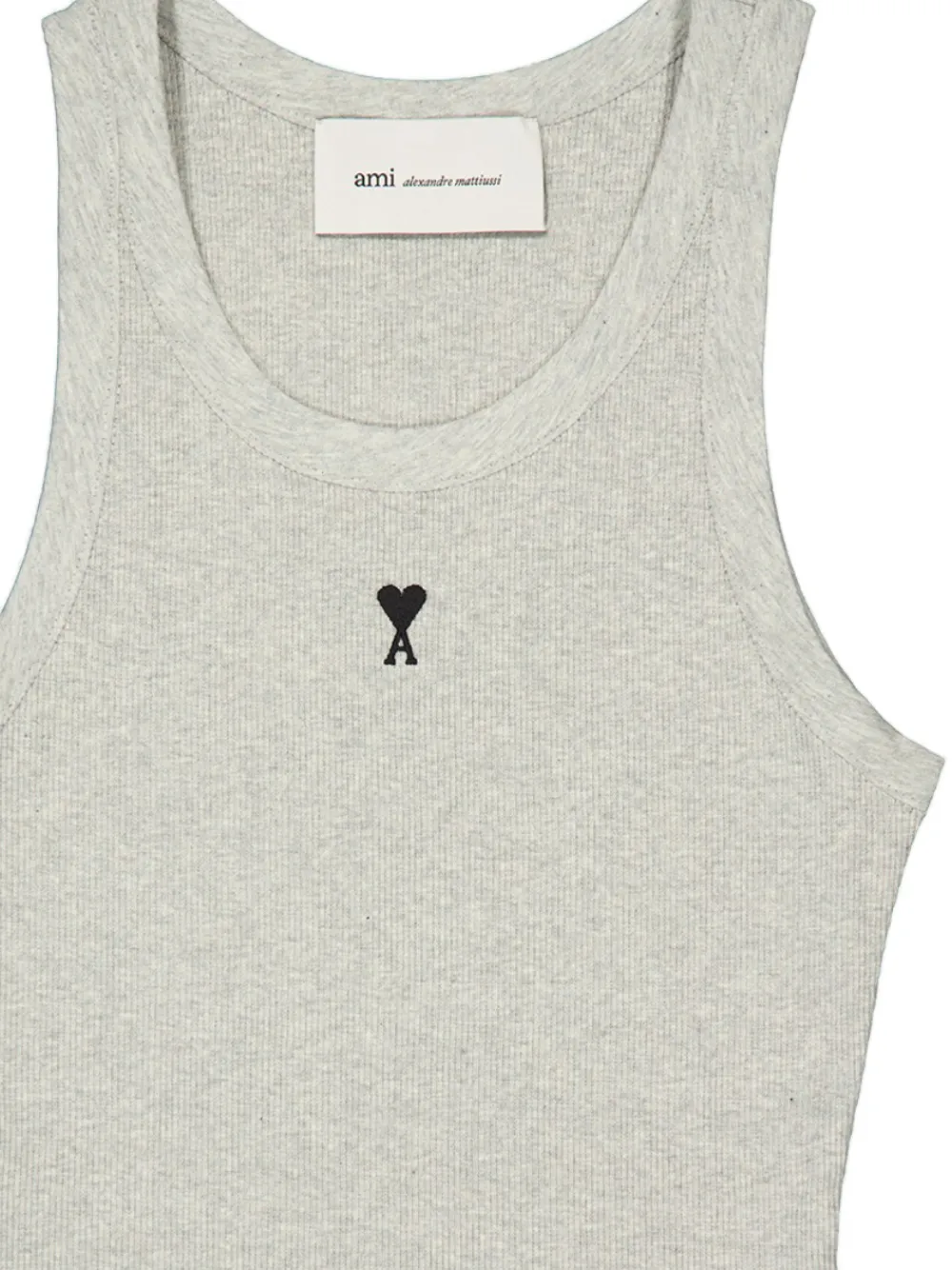 AMI Paris Ami de Coeur geribbelde tanktop Grijs